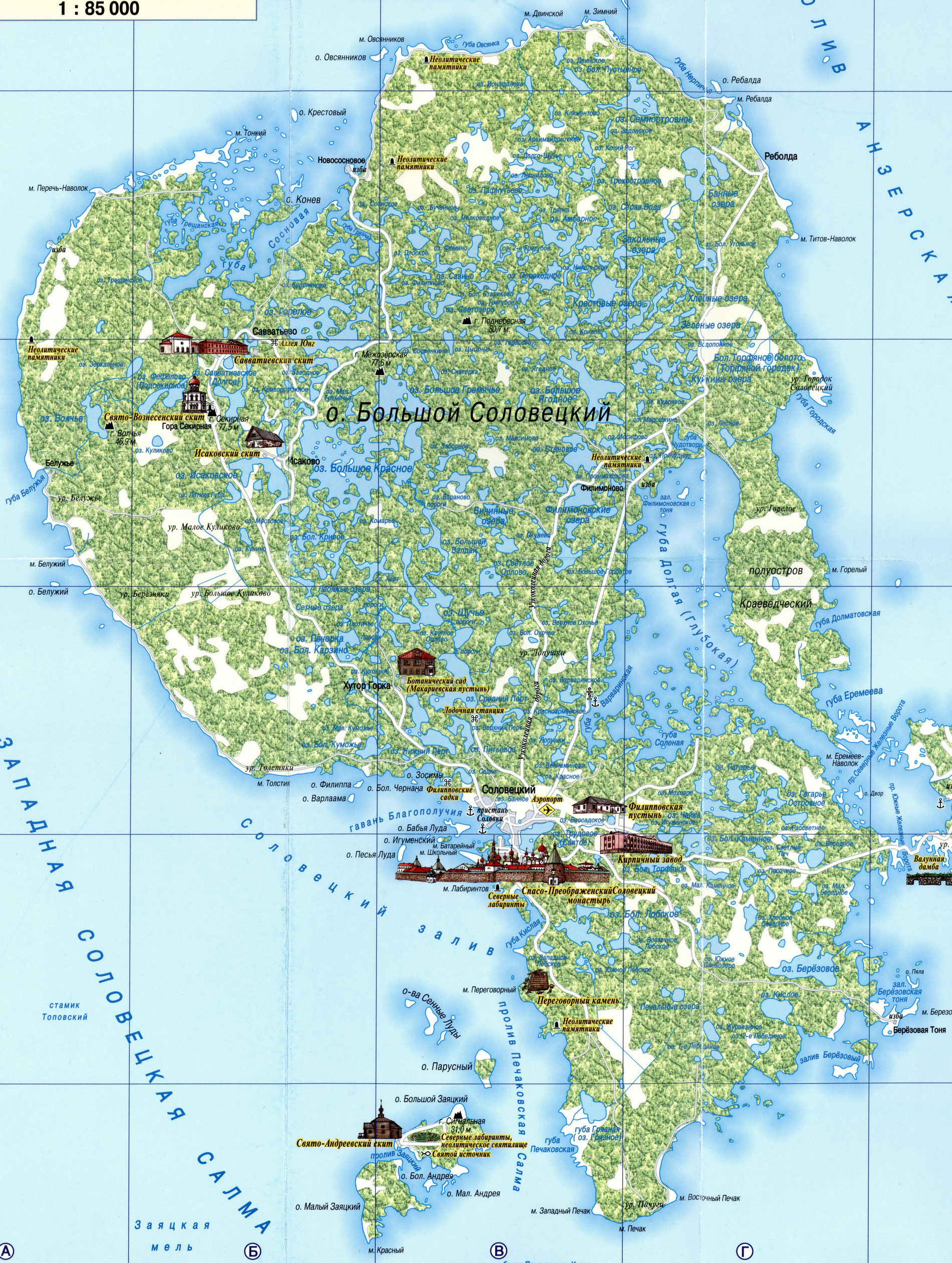 Большой Соловецкий остров карта