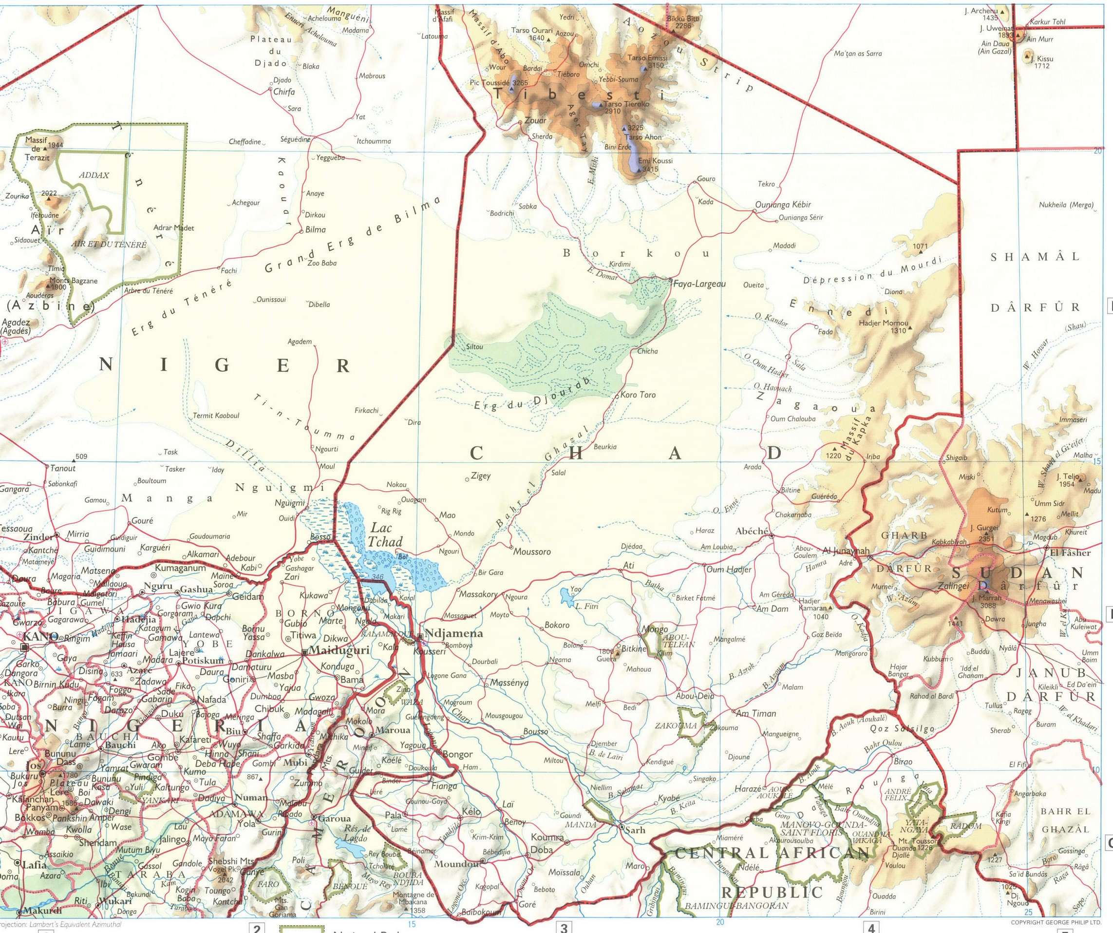 Чад и Нигер карта