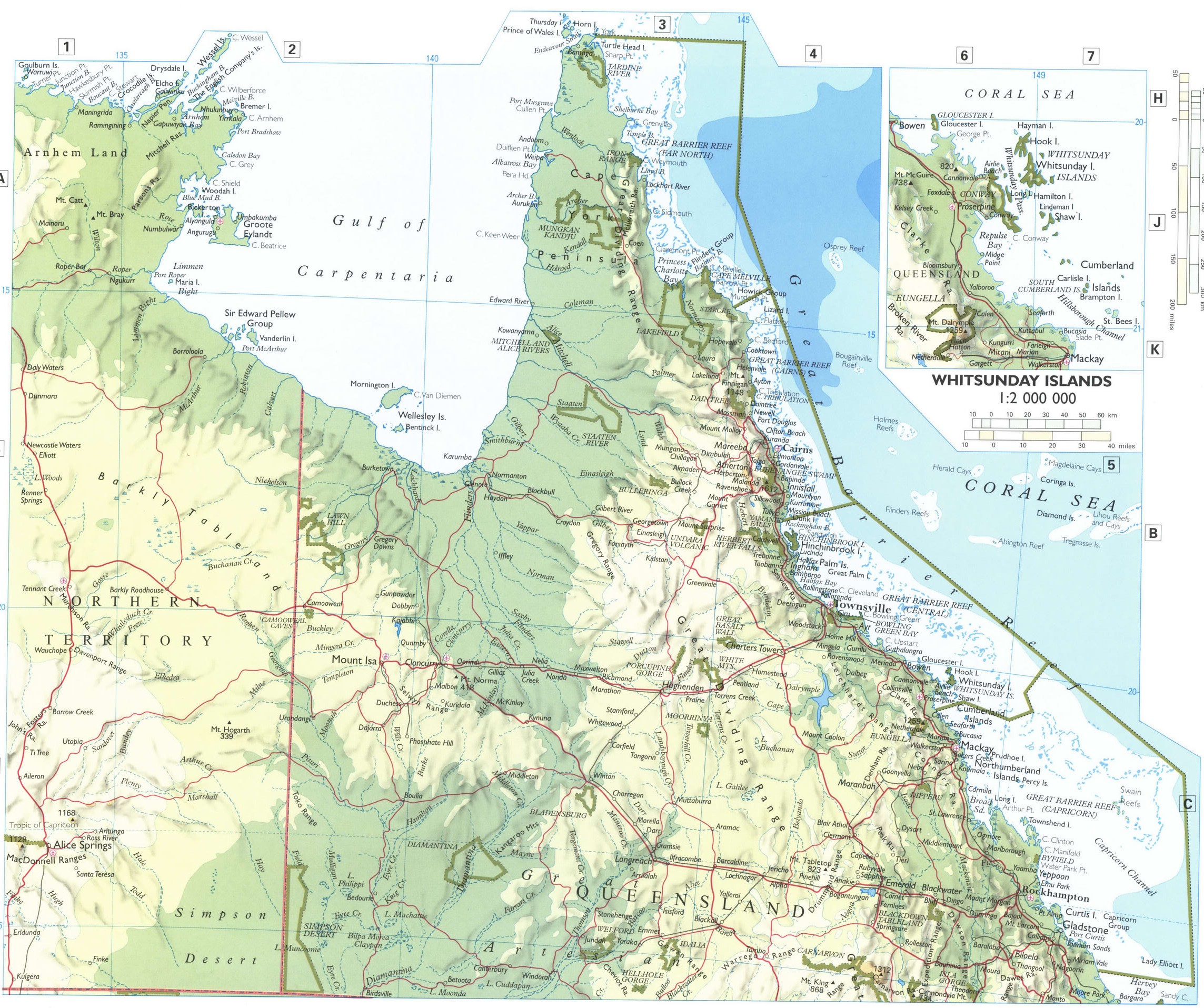 карта восточной Австралии