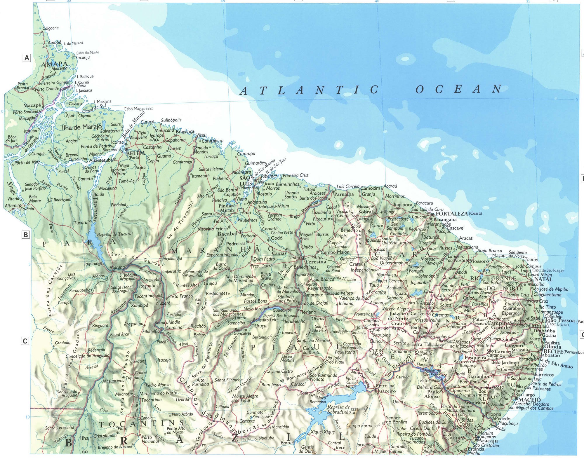Бразилия карта географическая