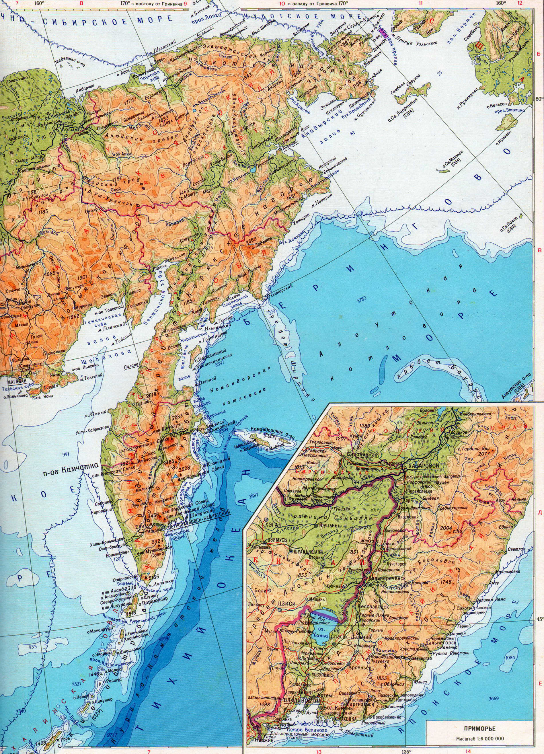 Дальний Восток карта