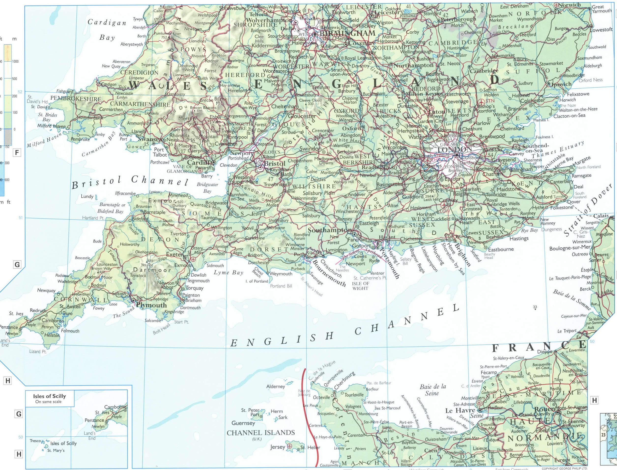 Англия и Уэльс карта
