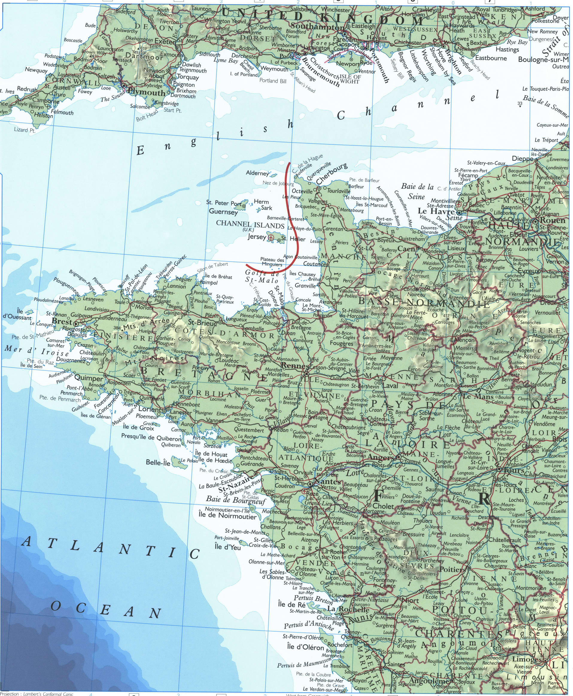 Северная Франция карта