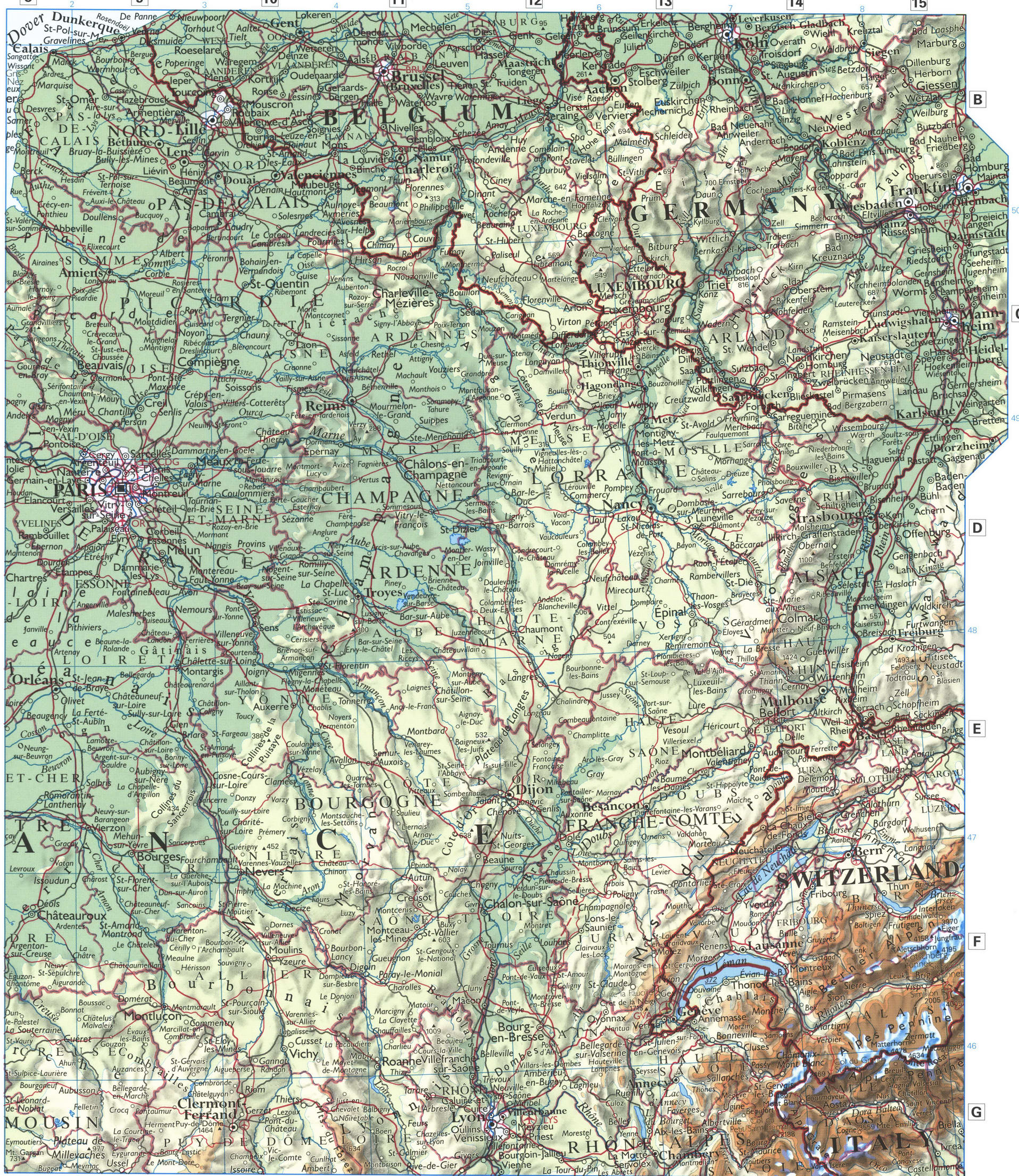 Центральная Франция карта