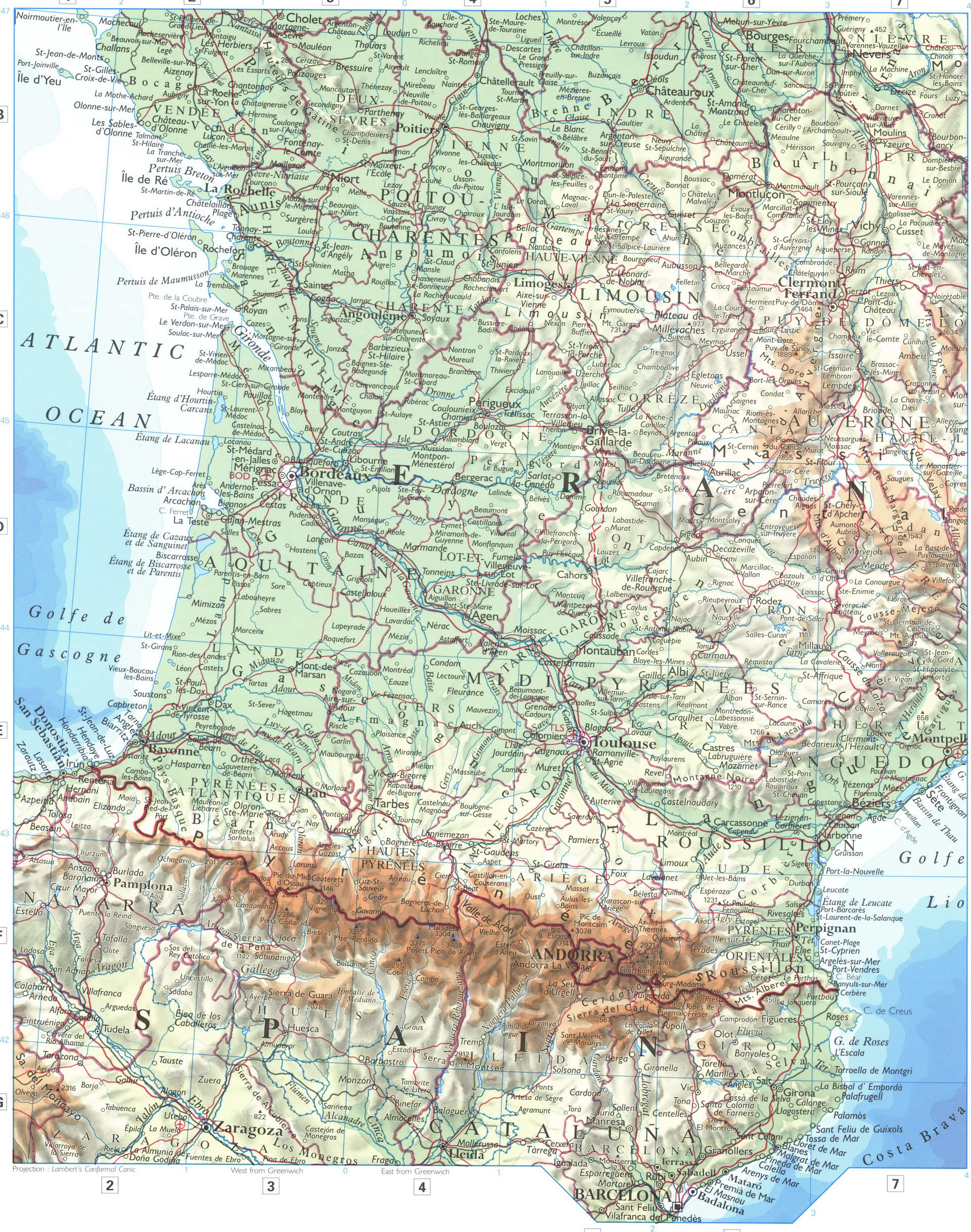 Юг Франции карта