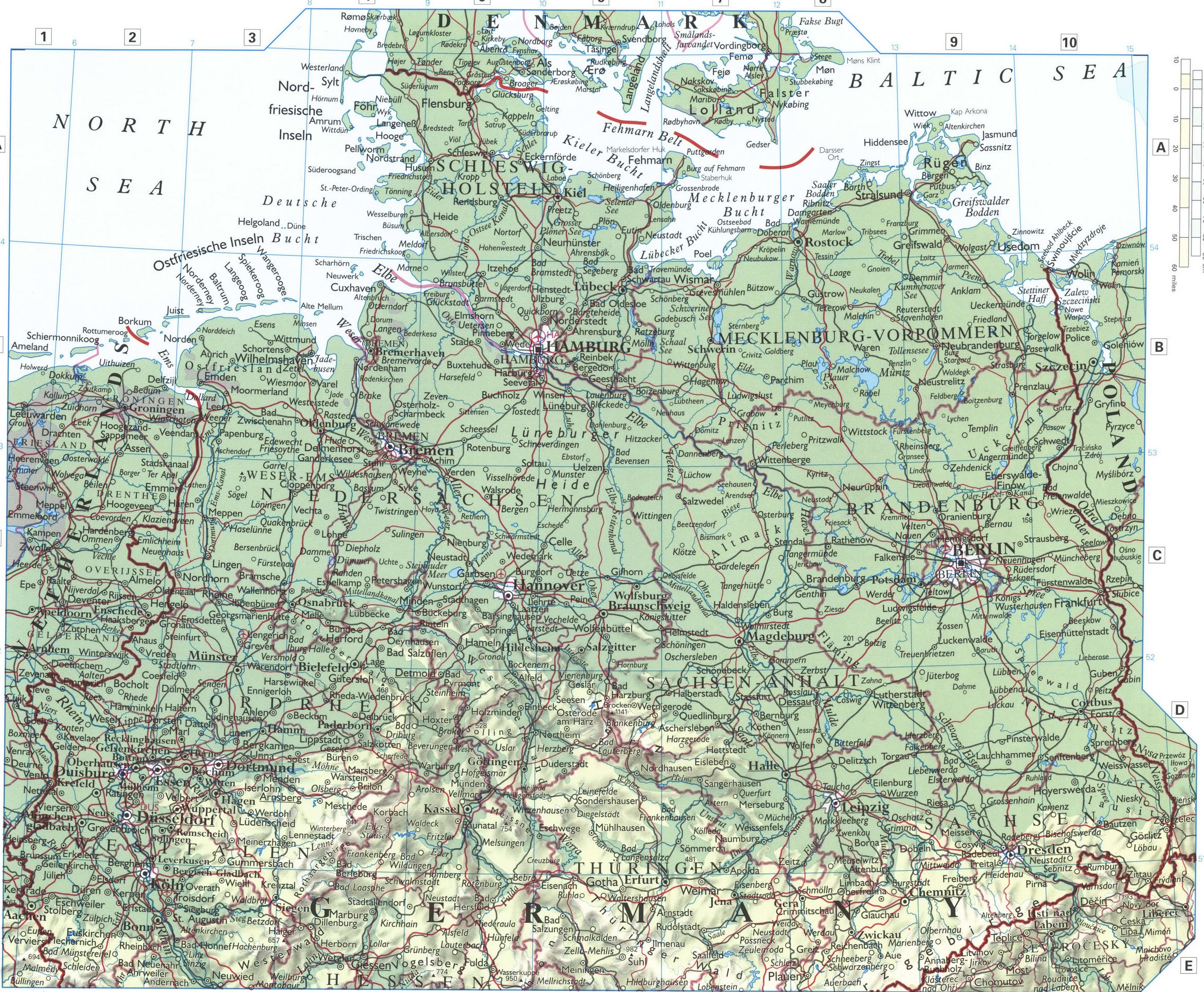 Северная Германия карта