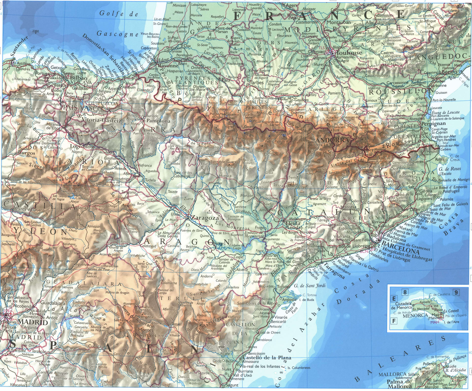 Восточная Испания карта