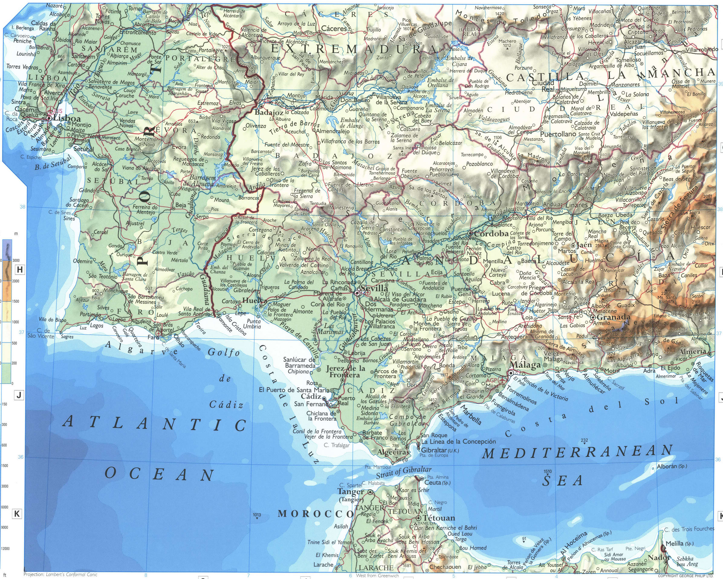 Пролив Гибралтар карта