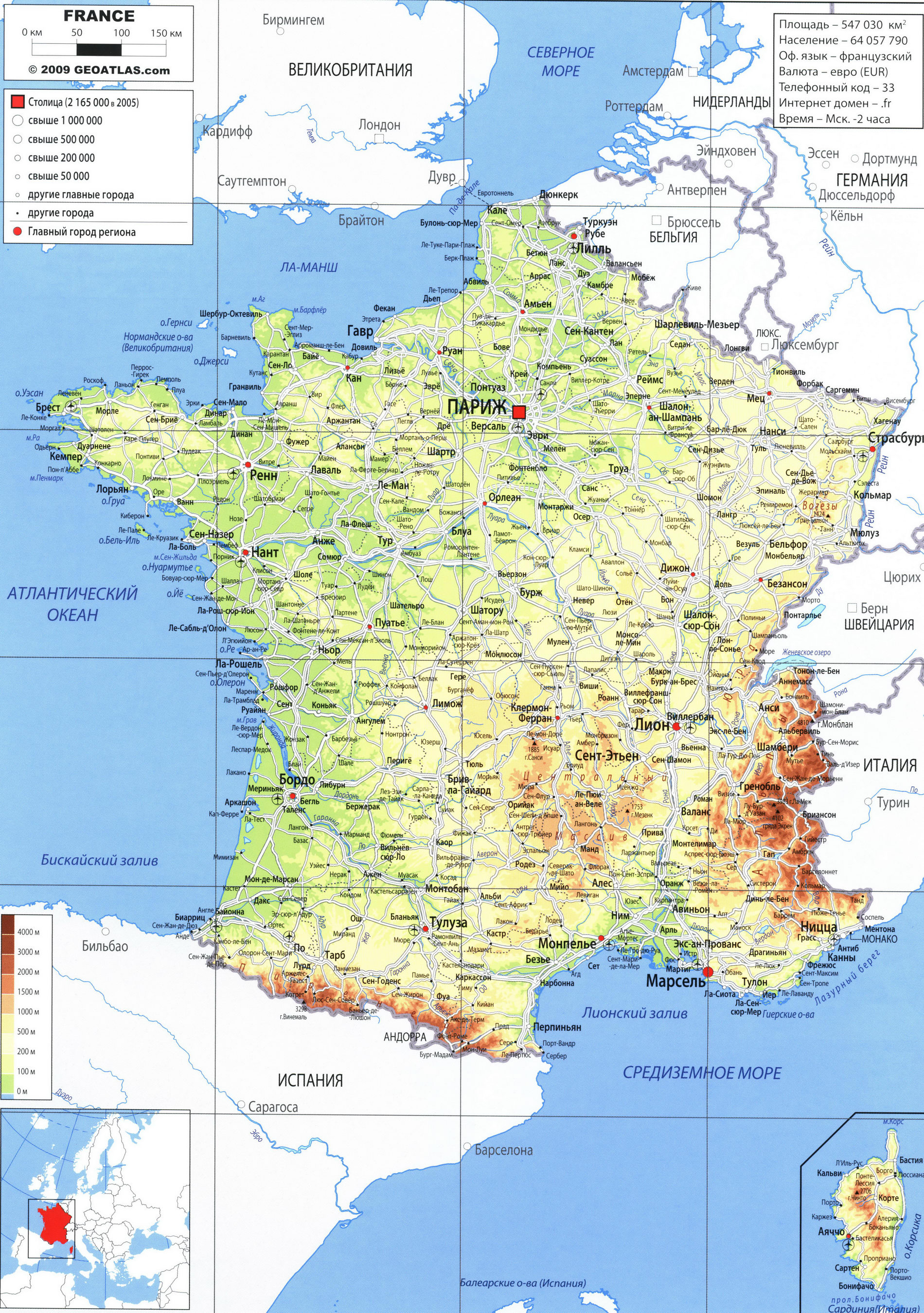 карта юг франции