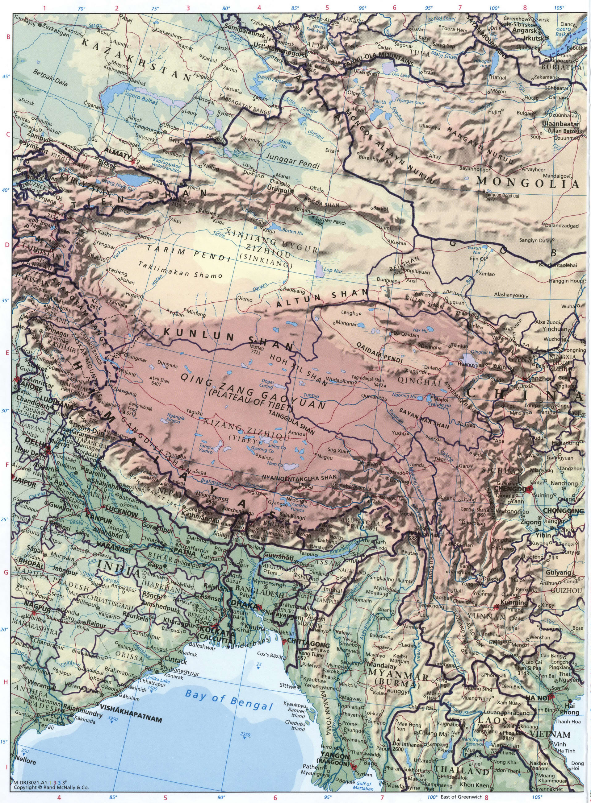 Китай и Монголия карта