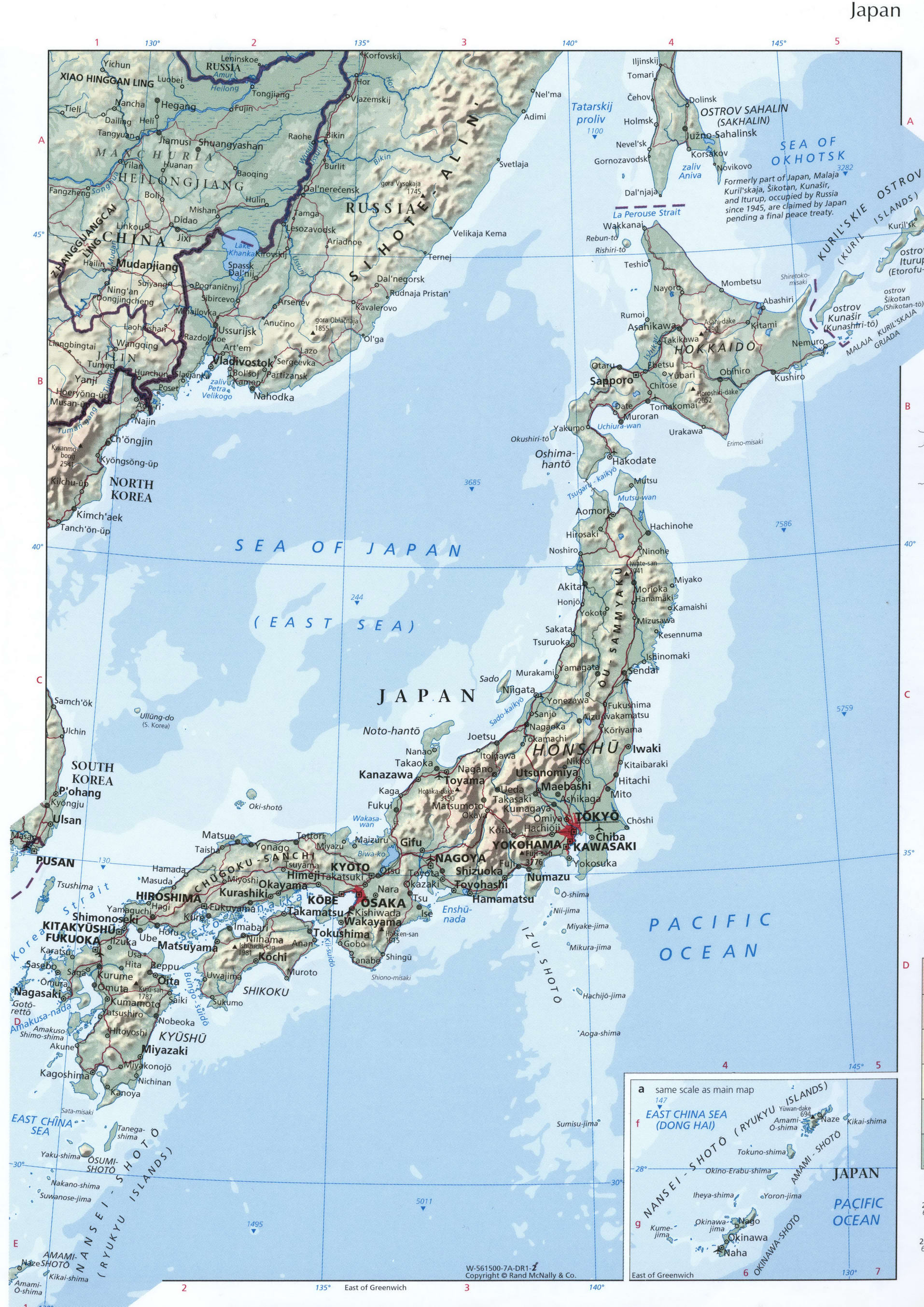 Япония карта