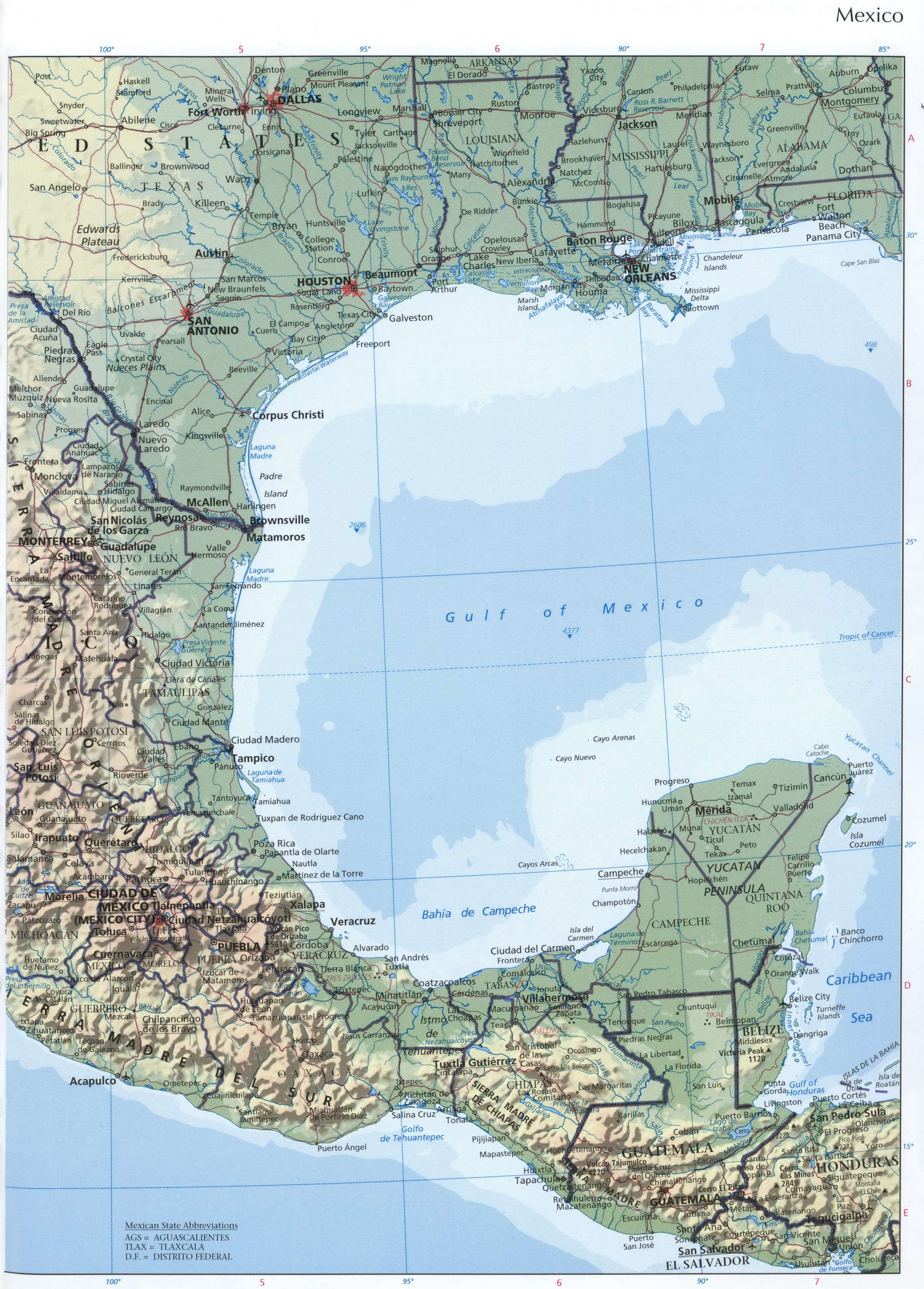 Мексиканский залив карта