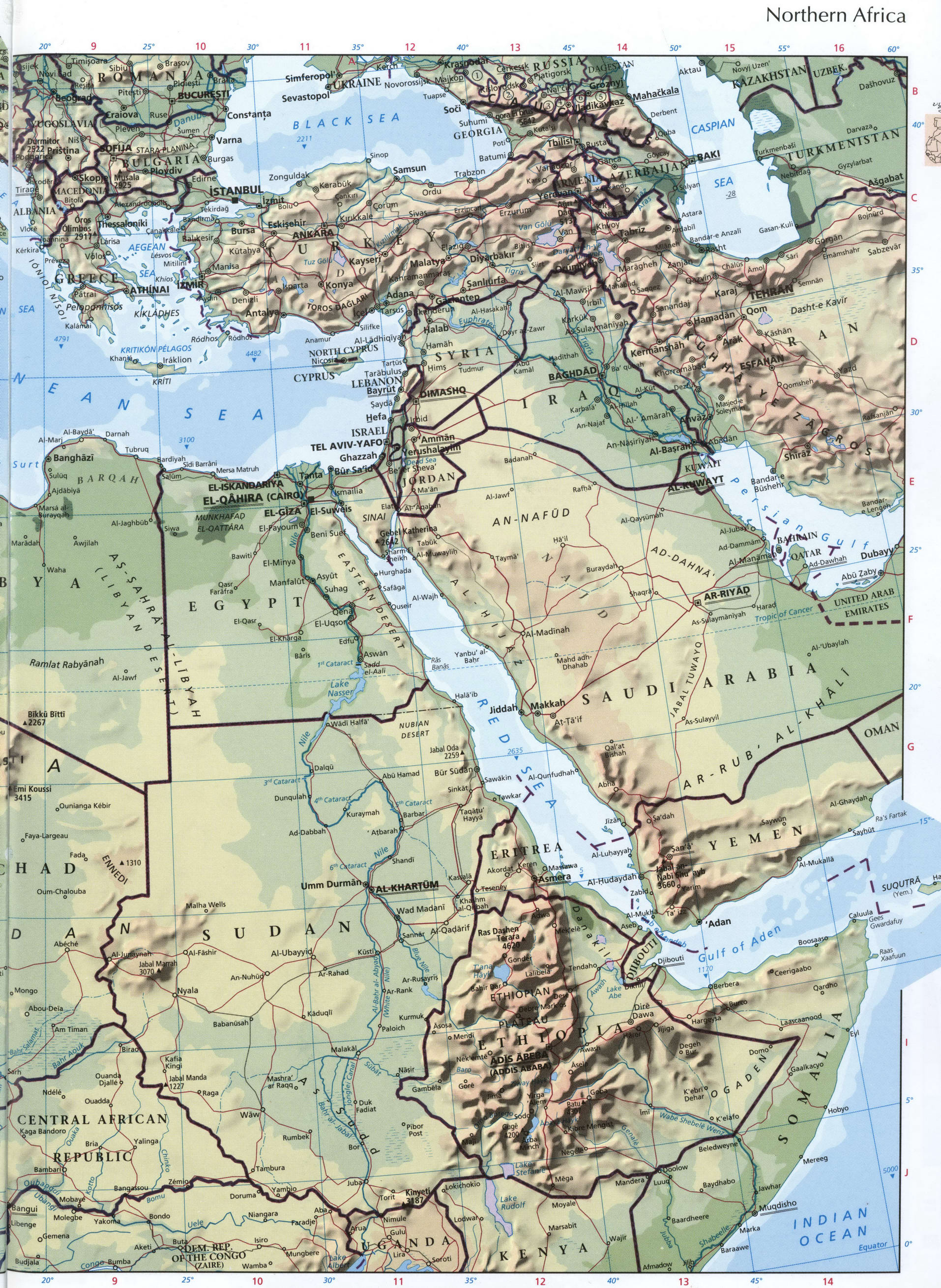 Восточная Северная Африка карта