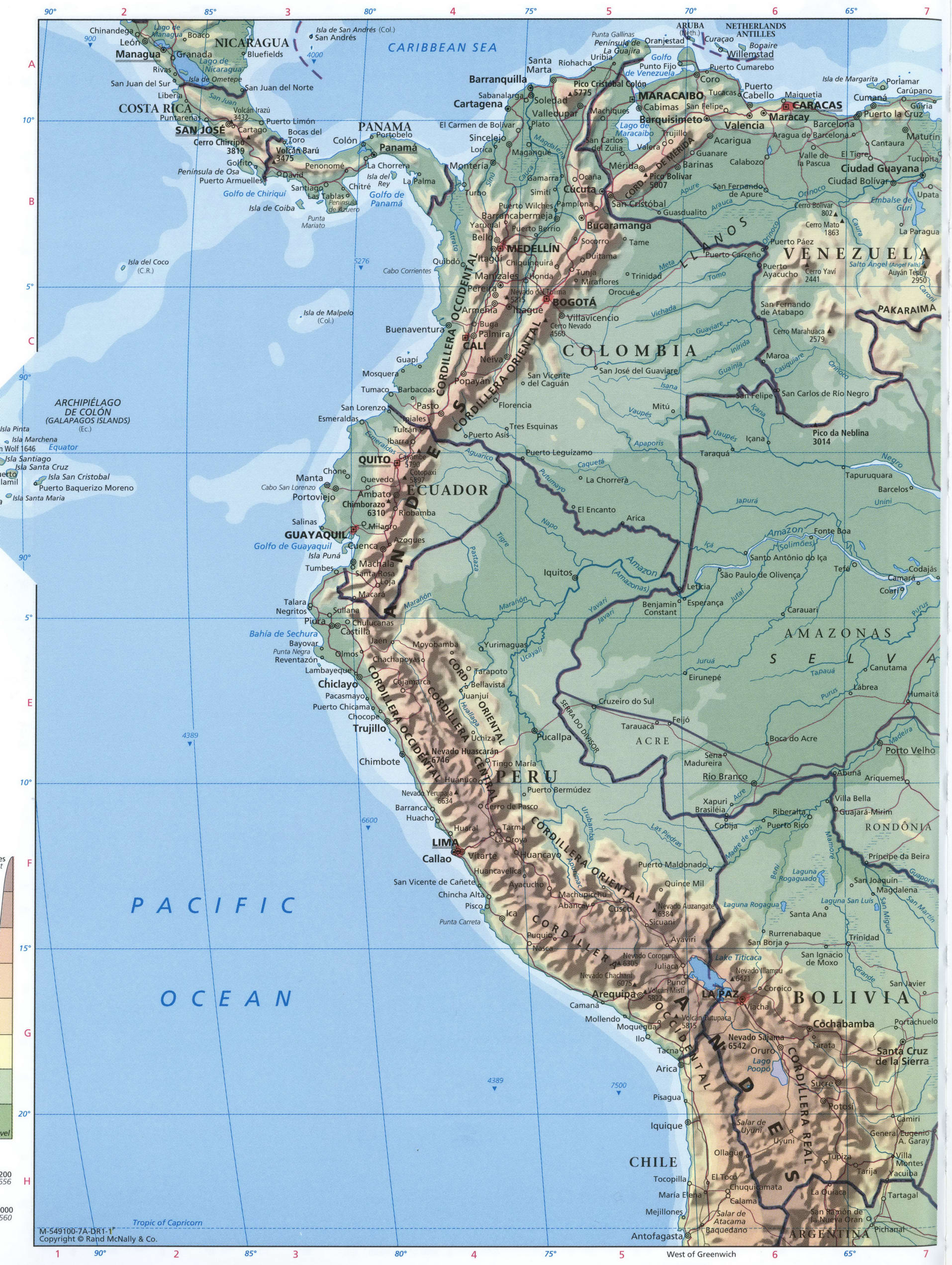 Южная Америка карта
