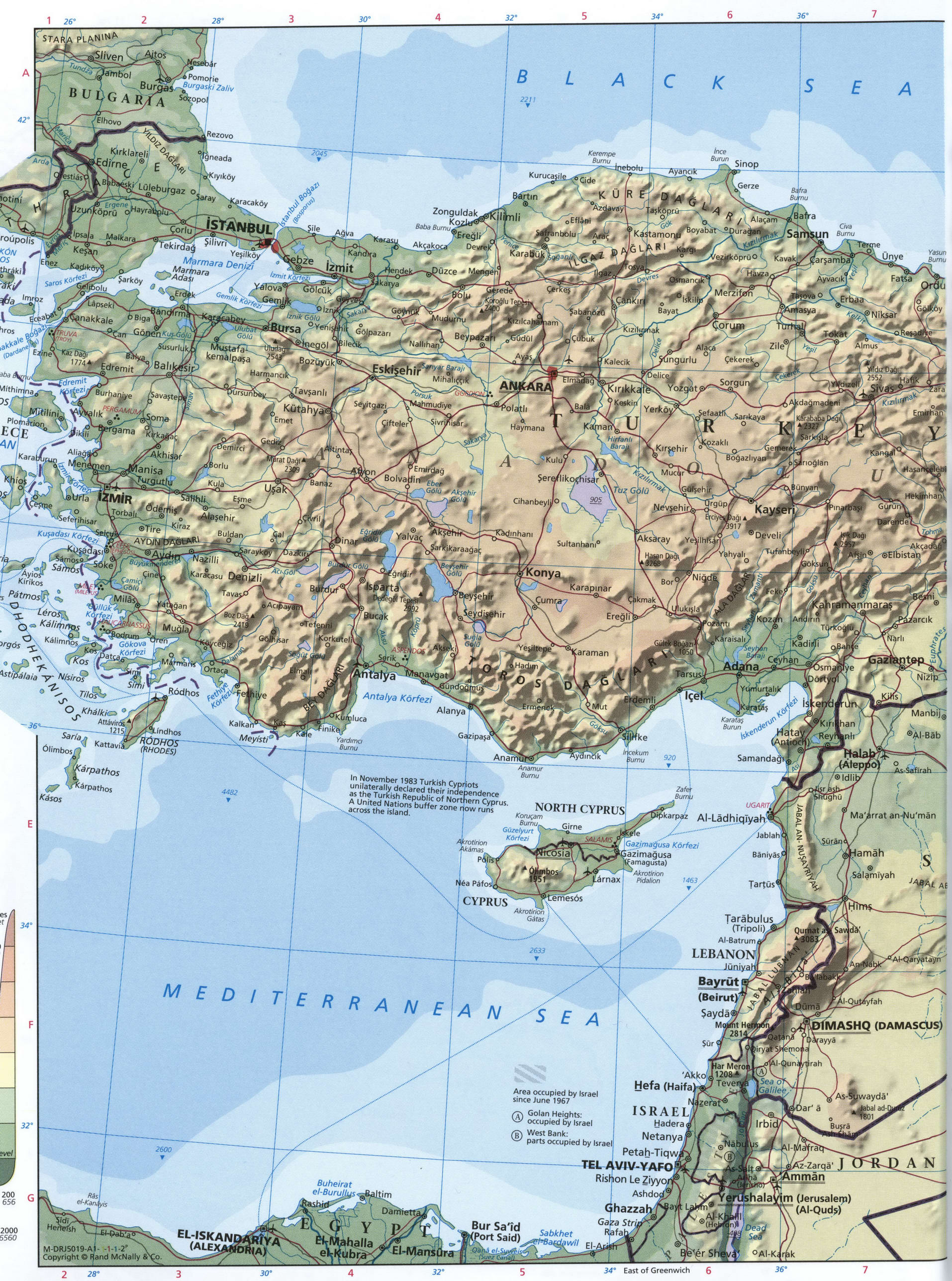 Турция и Закавказье карта