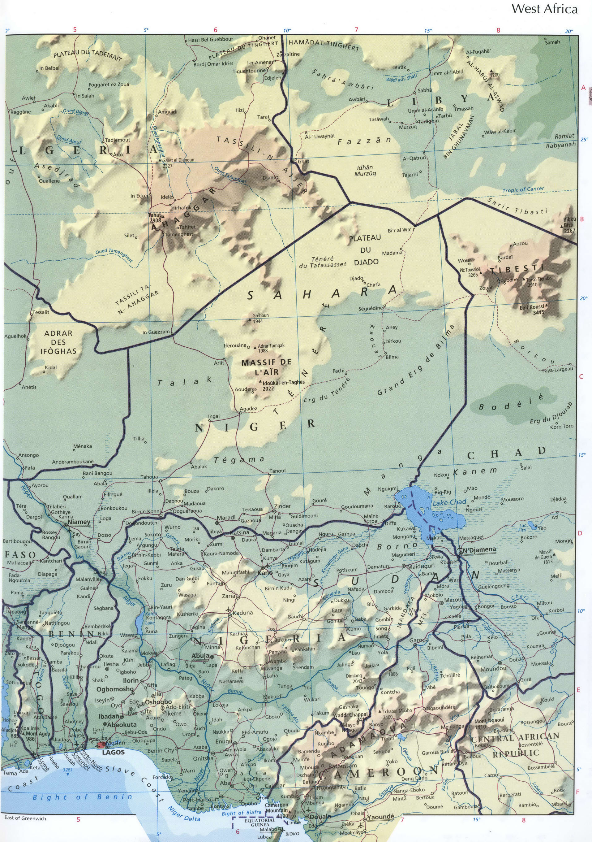 Карта западной Африки