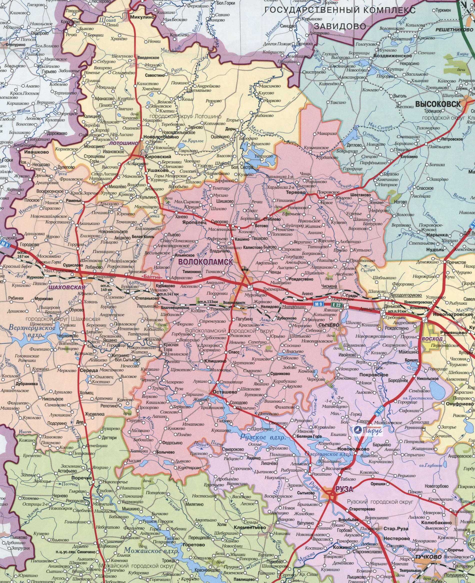 Волоколамский округ карта
