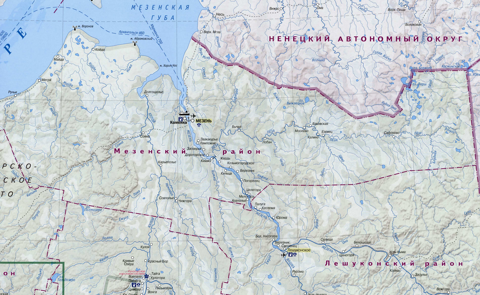 Карта Мезенского района