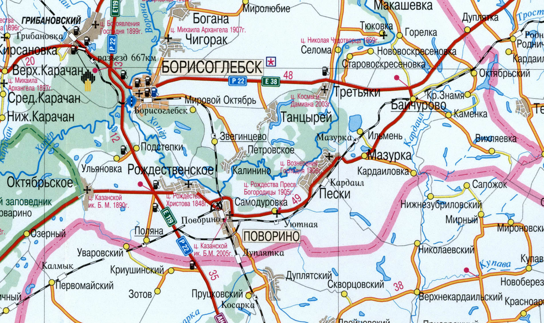 Поворинский район карта