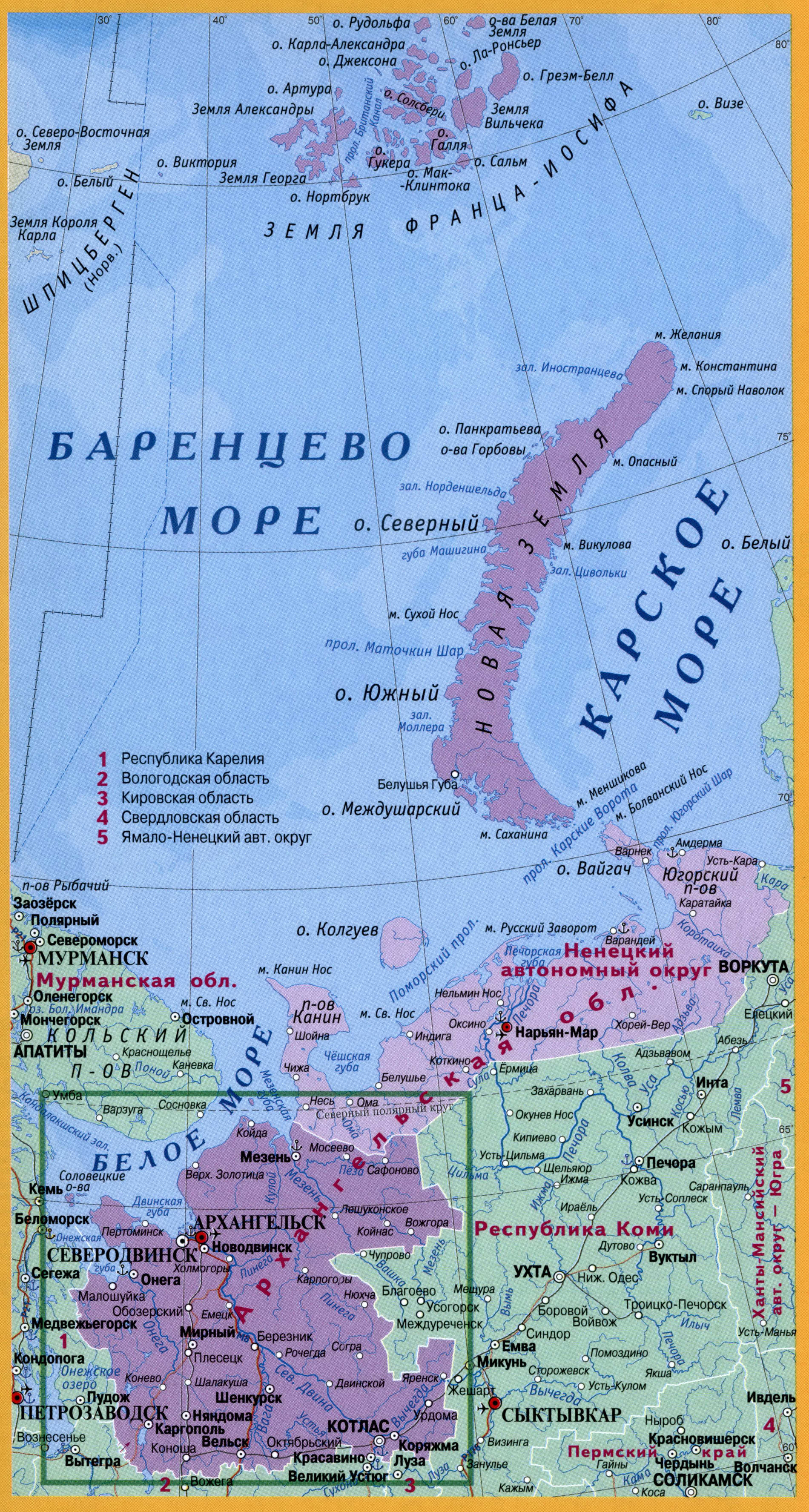 Архангельская область карта