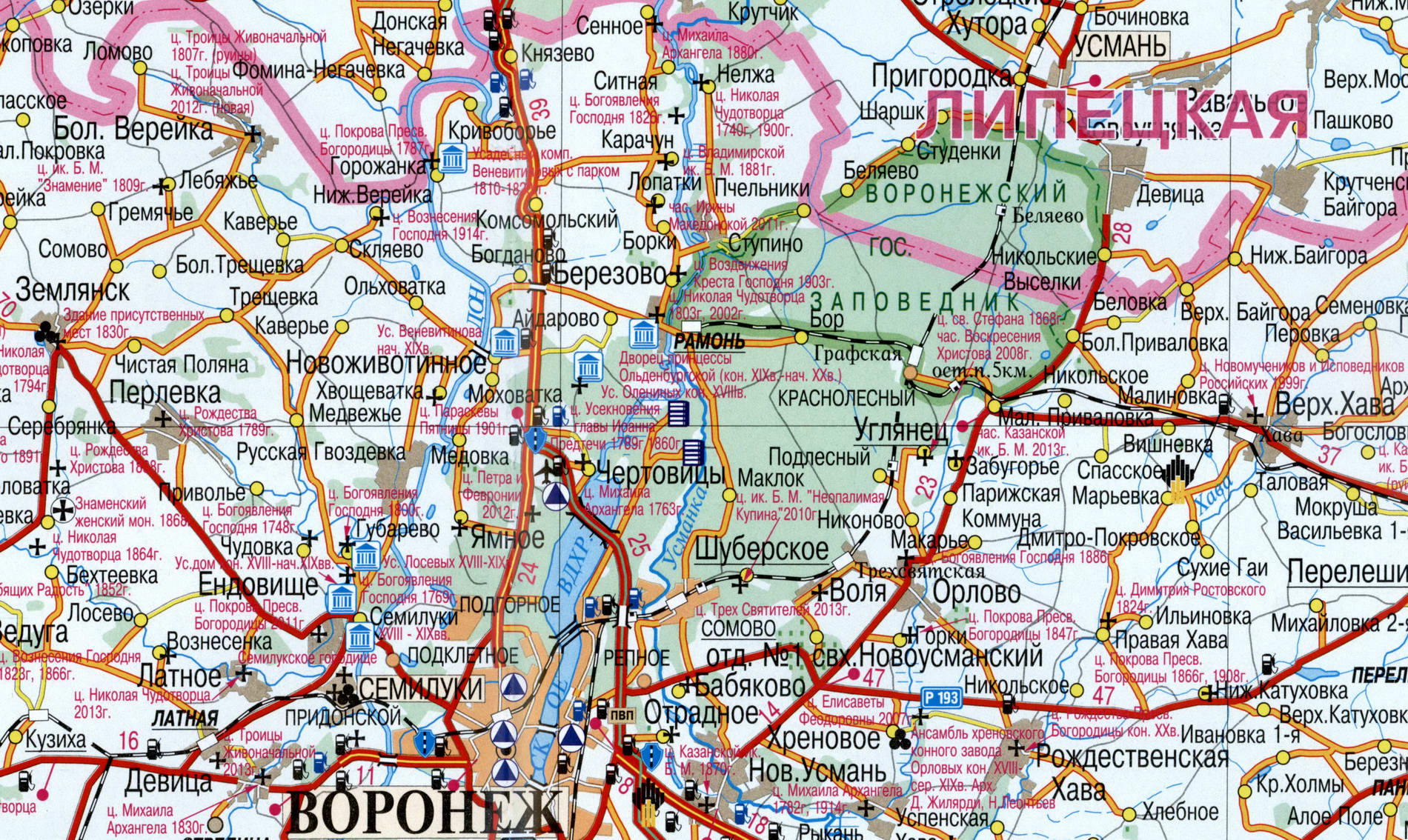 Рамонский район карта