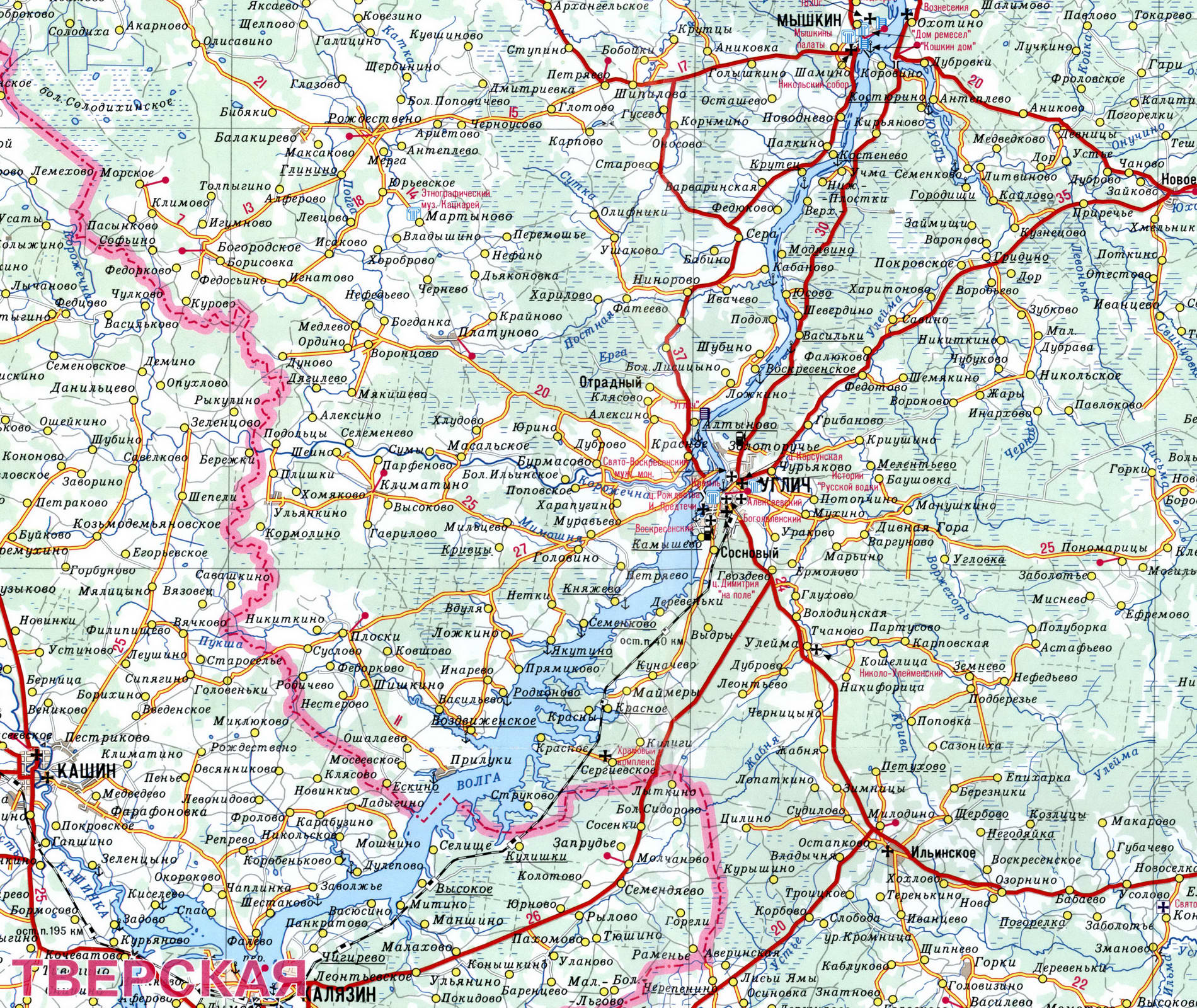 Карта Угличского района